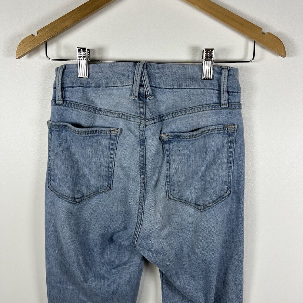 GOOD AMERICAN Good Waist Women's Size 0/25 Crop Skinny Jeans Distressed Raw Edge - Picture 9 of 13
